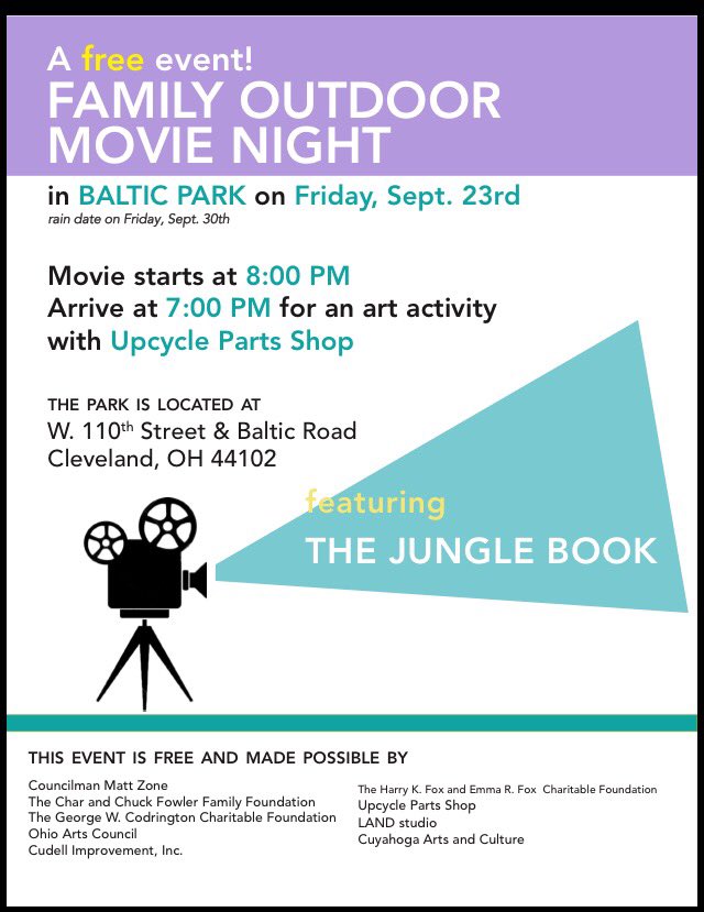 Upcycle_Parts's tweet photo. Meet us on 9/23, at #BalticPark, for some hands-on crafting, & enjoy an outdoor movie too!
#UpcyclePartsShop #LANDStudio #DetroitShoreway https://t.co/Lr2G8oq5RX