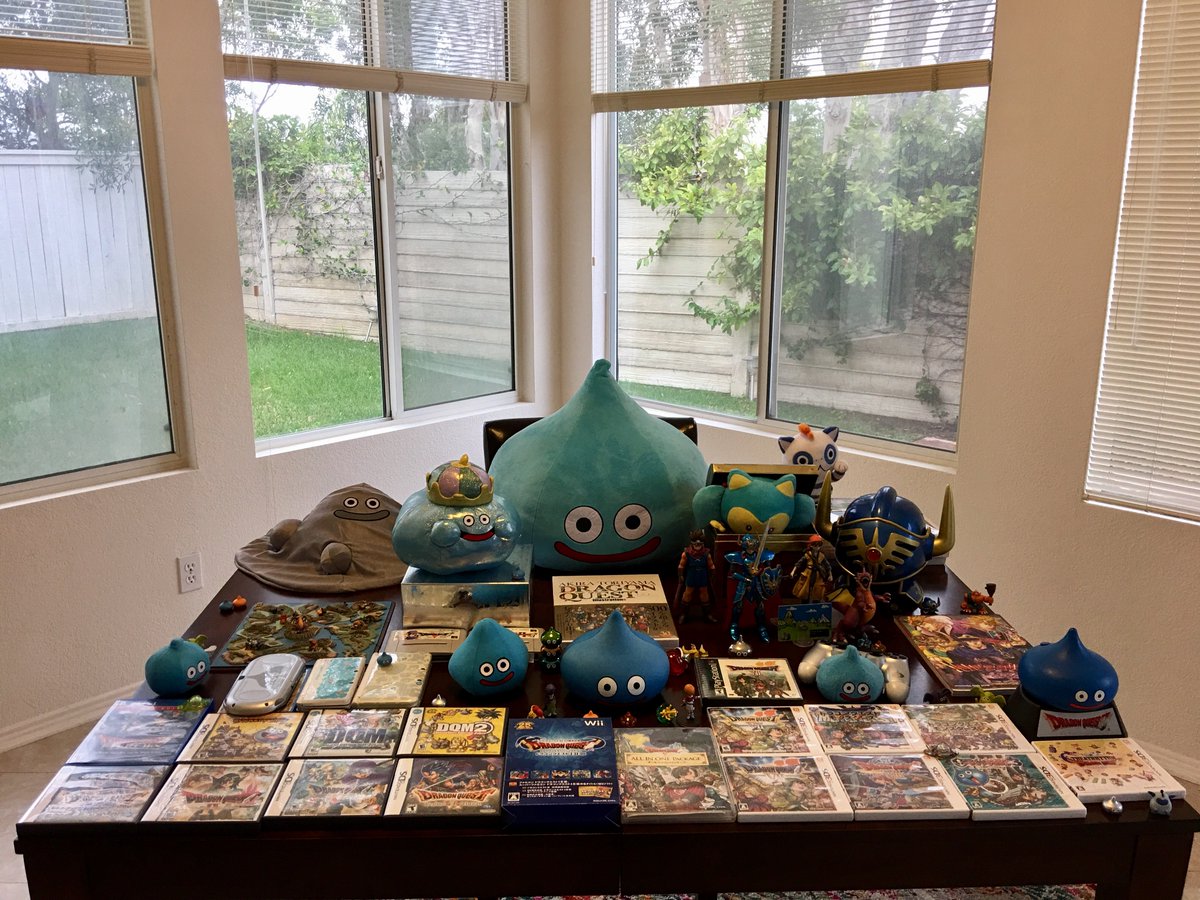 Chawwotte's tweet image. I managed to take a tiny break from #DragonQuestVII to gather some of my collection… I ran out of room! @DragonQuest