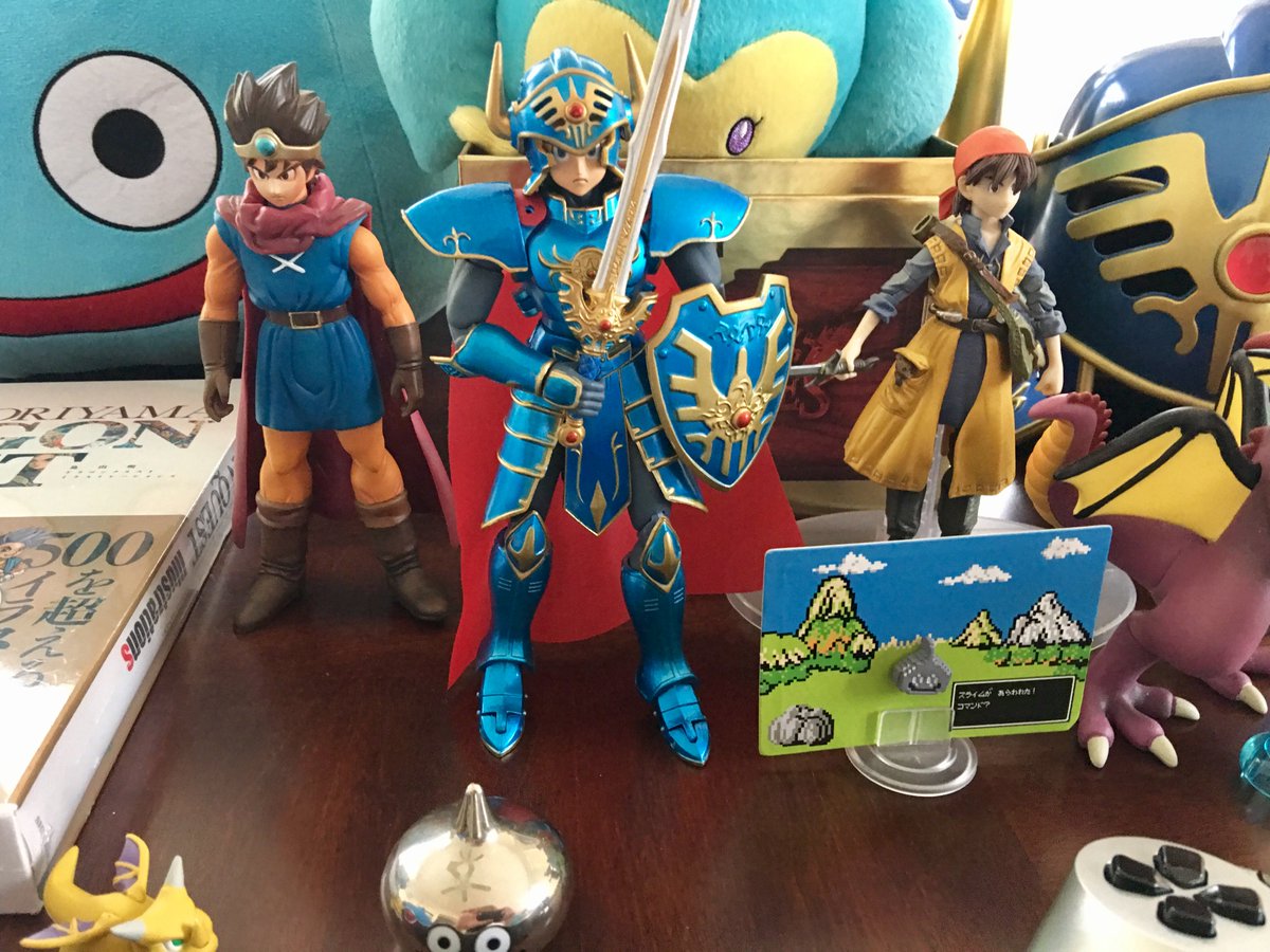 Chawwotte's tweet image. I managed to take a tiny break from #DragonQuestVII to gather some of my collection… I ran out of room! @DragonQuest