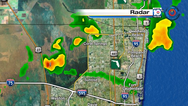 Spotty showers and storms are "popping up" in Broward county. https://t.co/uMBtAsuclw