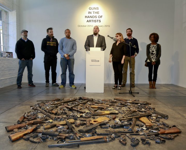 CohenTaylorTeam's tweet photo. Guns in the Hands of Artists exhibit opening tomorrow in DC @NewAmerica #gunviolence #artismyweapon @pucmn https://t.co/YqZsvZ3ebY https://t.co/CP6nbdamAR