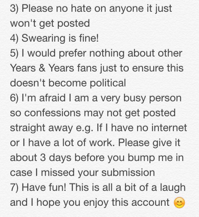 YYConfessionsYY's tweet image. GUIDELINES 😊 These may be updated from time to time 💛