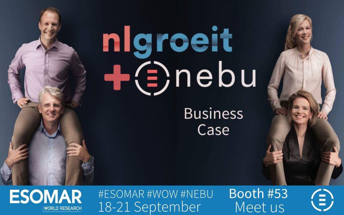 NebuBV's tweet photo. Online survey+geolocation. Visit us to discover how unlock the full potential of data #booth53 #esomar #wow #nebu https://t.co/O2VQgbA8YH
