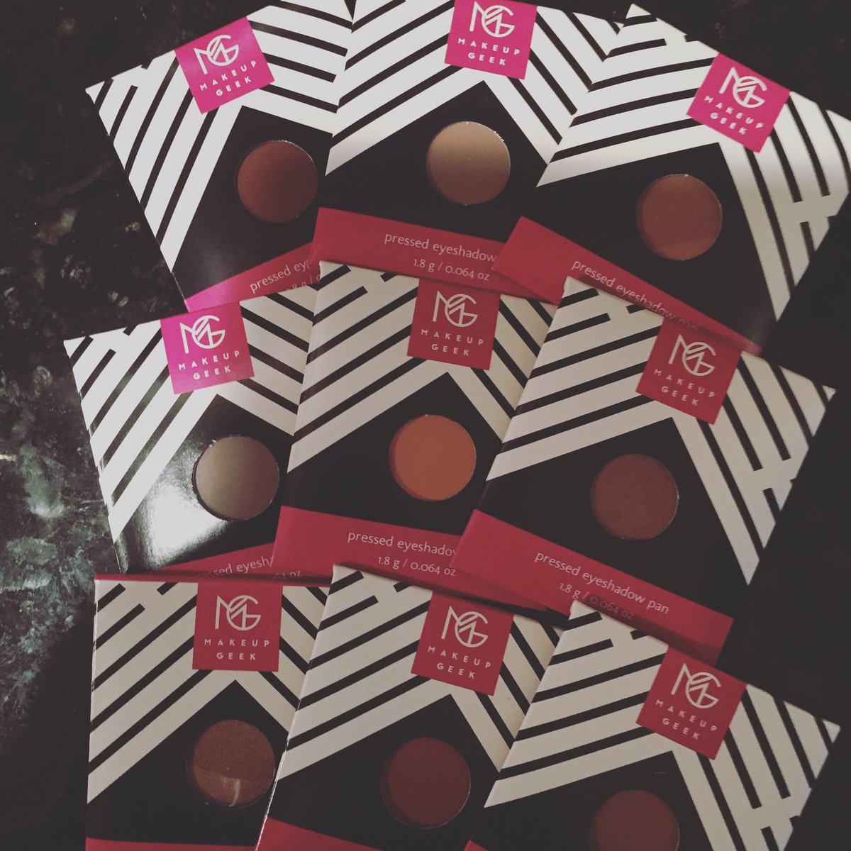 StitchedSally's tweet photo. They finally got here. So excited for this @MakeupGeek haul! https://t.co/RCxNrr59xR