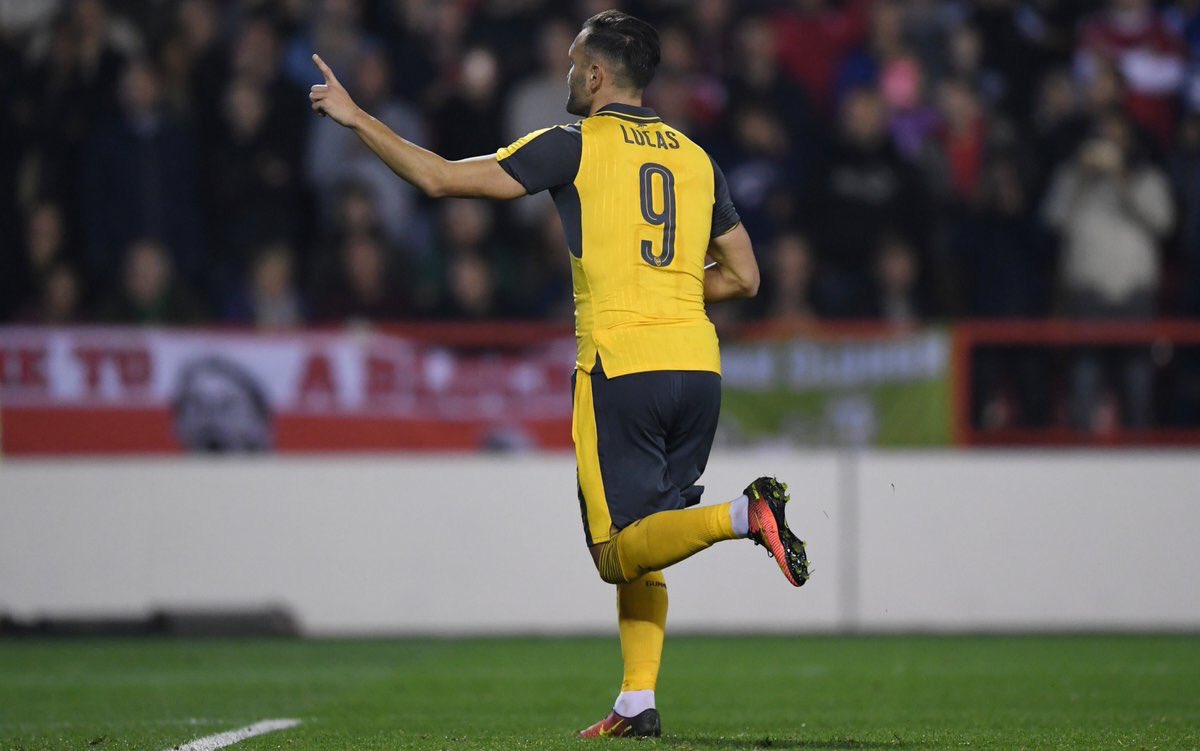 UberAFC's tweet image. #LP9 celebrates his brace! #COYG