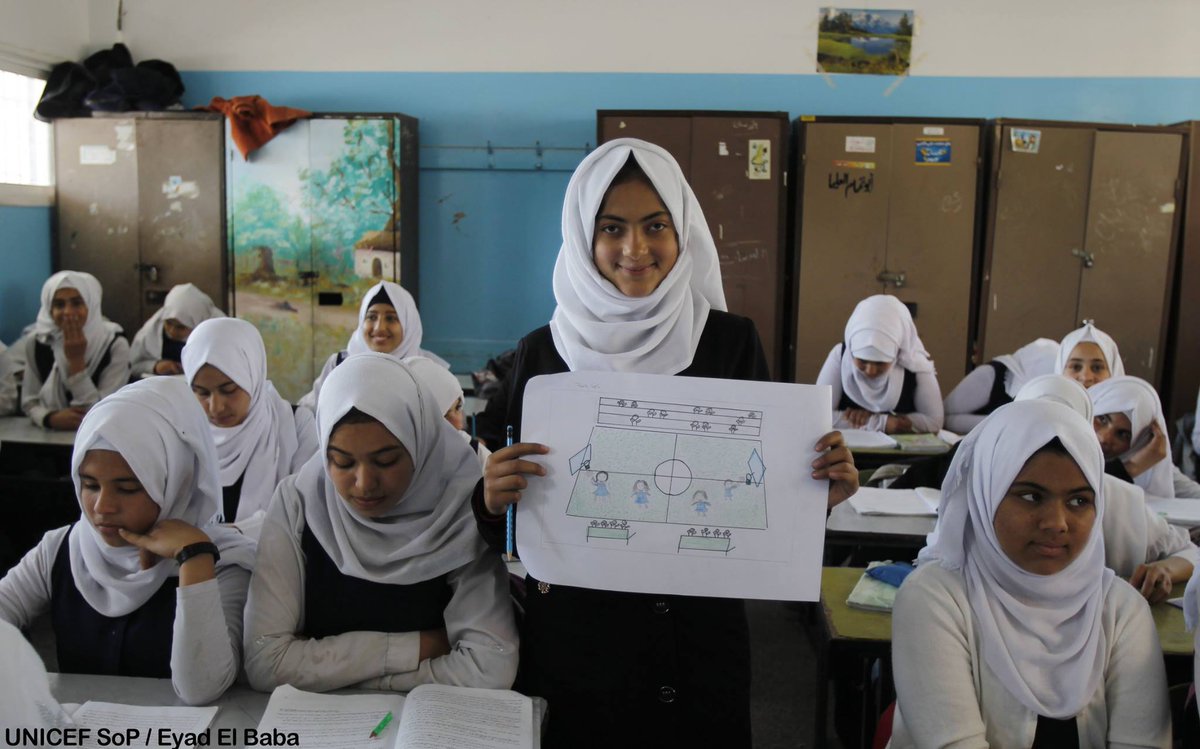 "I wish we had a well equipped playground where we could play basketball freely" Fatma,13, #Gaza <a href="/UNICEFpalestine/">UNICEF Palestine</a>