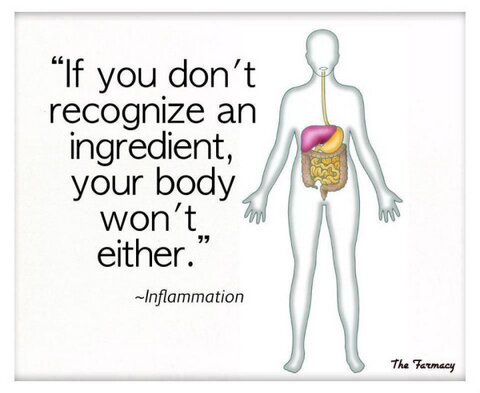 ICanStayHealthy's tweet image. If you don't recognize an ingredient, your body won't either. -Inflammation