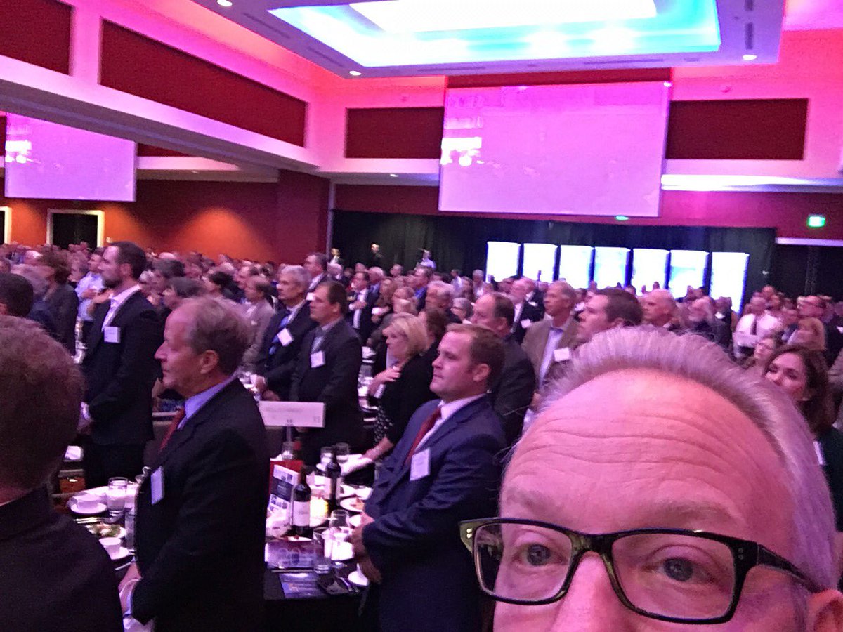 Everyone standing for the flag at the #wpcad tonight! No fists or kneeling.