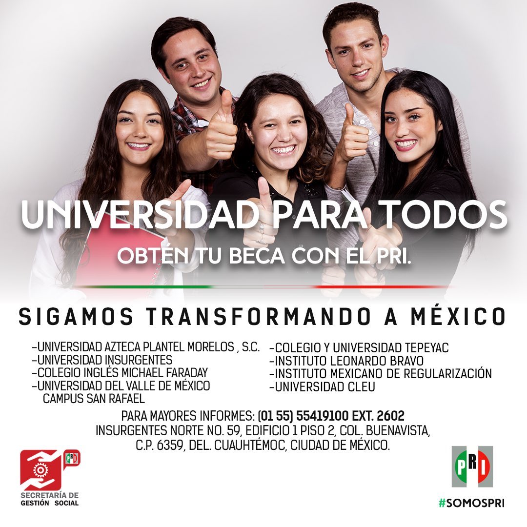 JTEdomex's tweet photo. Sigamos transformando a México, en el PRI apoyamos la educación de los jóvenes. #SomosPRI somos #LaGranRedSocial https://t.co/2uDjUznCi0