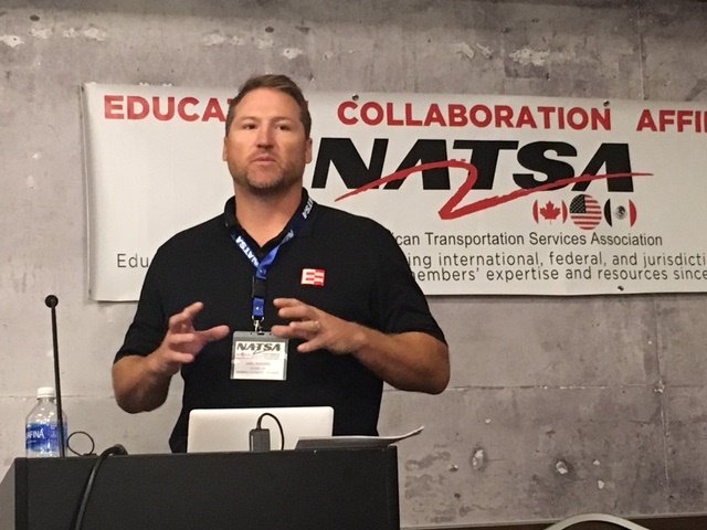 2290s's tweet photo. Joel from @EroadGlobal telling us about their ELD. Thanks for the sponsorship! #NATSA https://t.co/xTk0zuYPj3