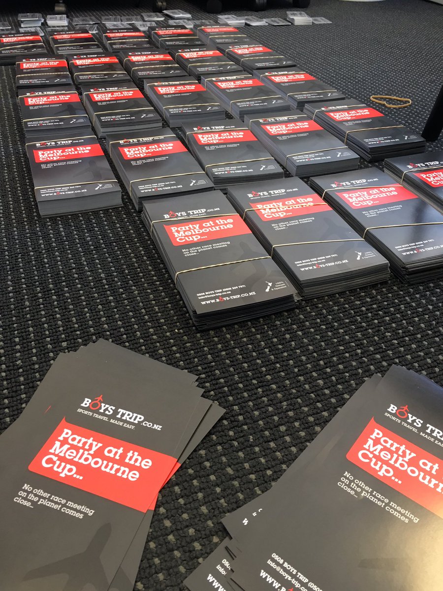 Boys_Trip's tweet photo. #MelbourneCup flyers ready to dispatch. Who's coming with us to the great race? Packages available at https://t.co/ceoc0B5Ok7 https://t.co/I9opeKxS8m
