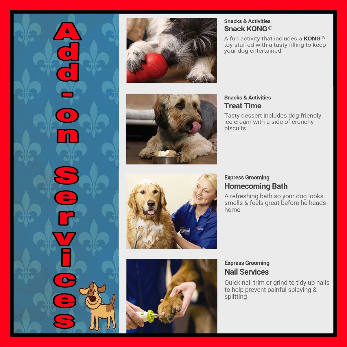 Pamper your pup with our add-on services!  🐶#aurorapetshotel #petsmart #petshotel #inspiredbypets