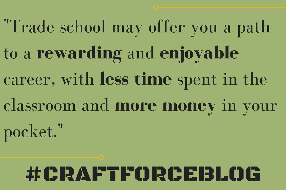 CraftForceJobs's tweet image. Hate the classroom setting? #Tradeschool may be for you. Learn more: hubs.ly/H04r6tV0 #craftforceblog