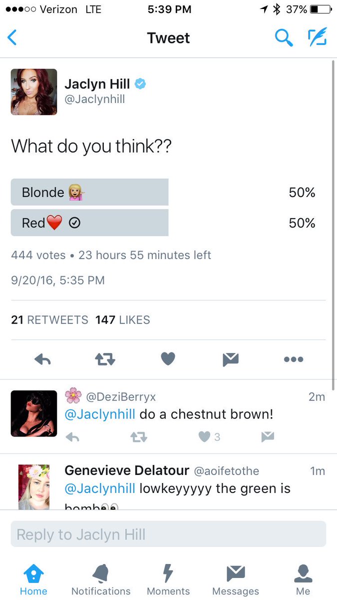 Brunette_babe16's tweet photo. @Jaclynhill obviously this poll is really helping you make a decision! Lol https://t.co/IqBFw3Bg31