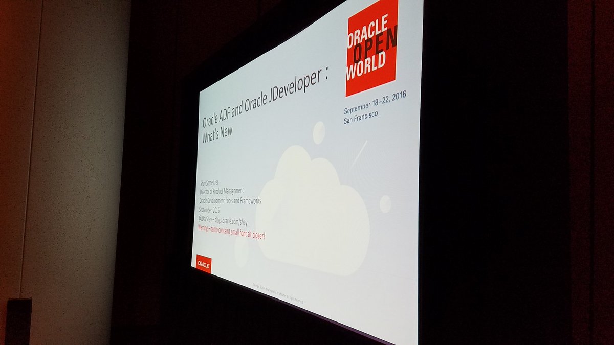 ShayOracle's tweet image. 4:00pm Moscone west 2018 #oow16 what&apos;s new in #JDeveloper and #OracleADF.