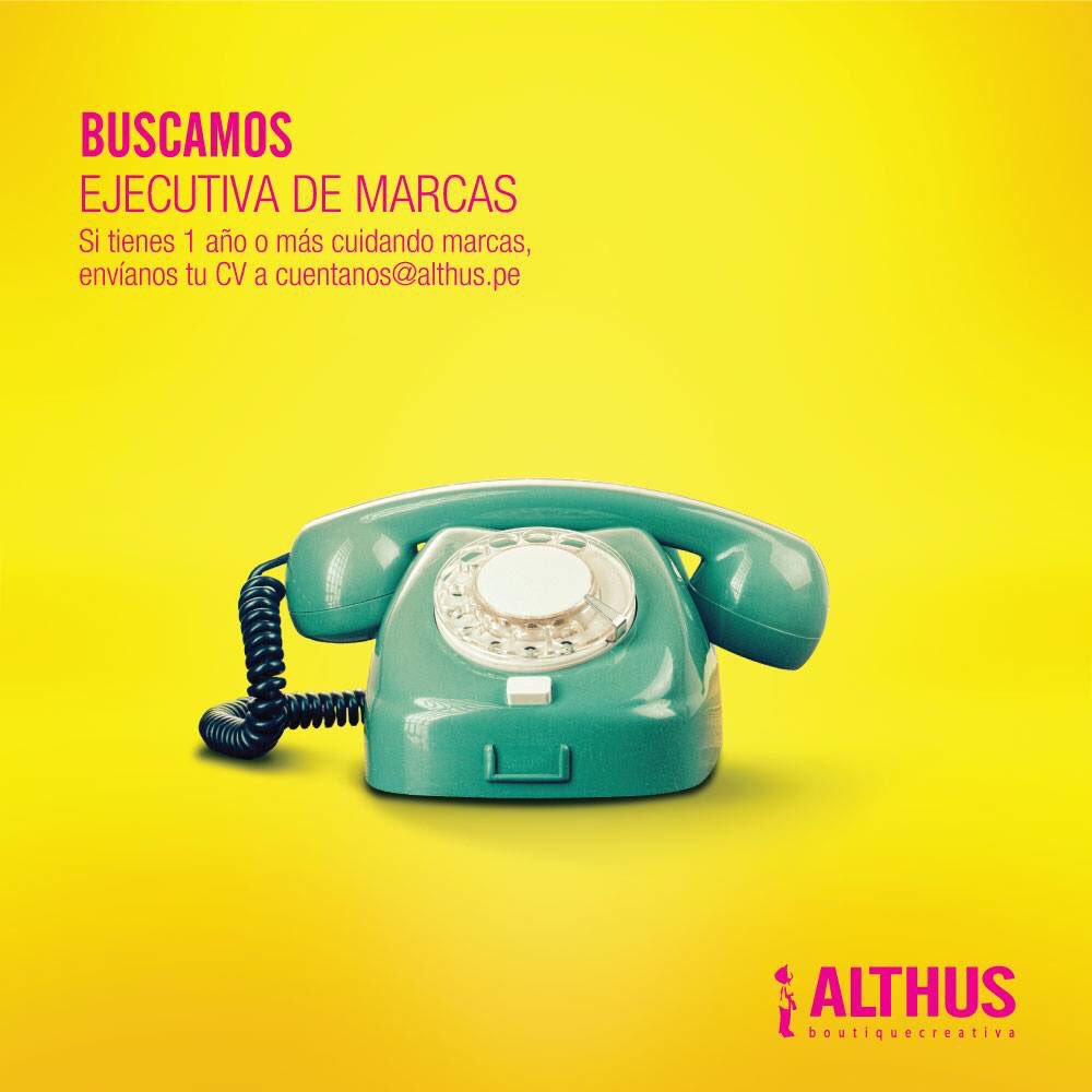 althuspe's tweet photo. #TeEstamosBuscando El mayor requisito: ser una fiel cuidadora de marcas. Envíanos tu CV a cuentanos@althus.pe https://t.co/Il3TN9owoj