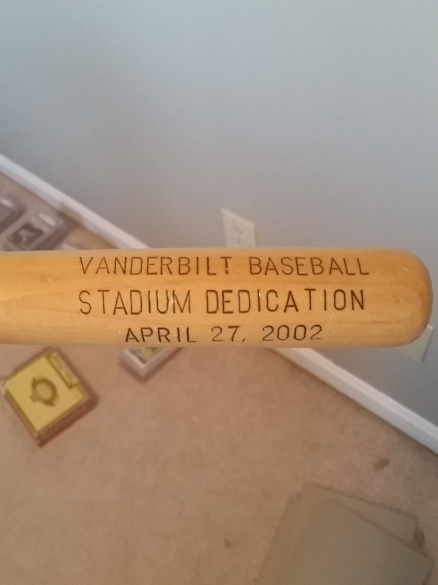 Mini Louisville Slugger given to crowd at Vanderbilt Baseball Stadium (a.k.a. Hawkins Field) in 2002 #Vandy #AnchorDown