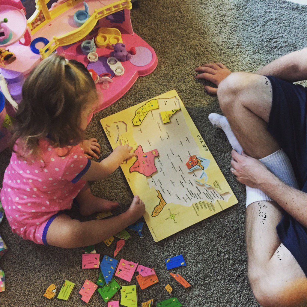 jprib229's tweet image. History teacher Daddy says it's never too early to learn states&amp;amp;capitals. #geographynerd #noteventwoyet @milkchug5