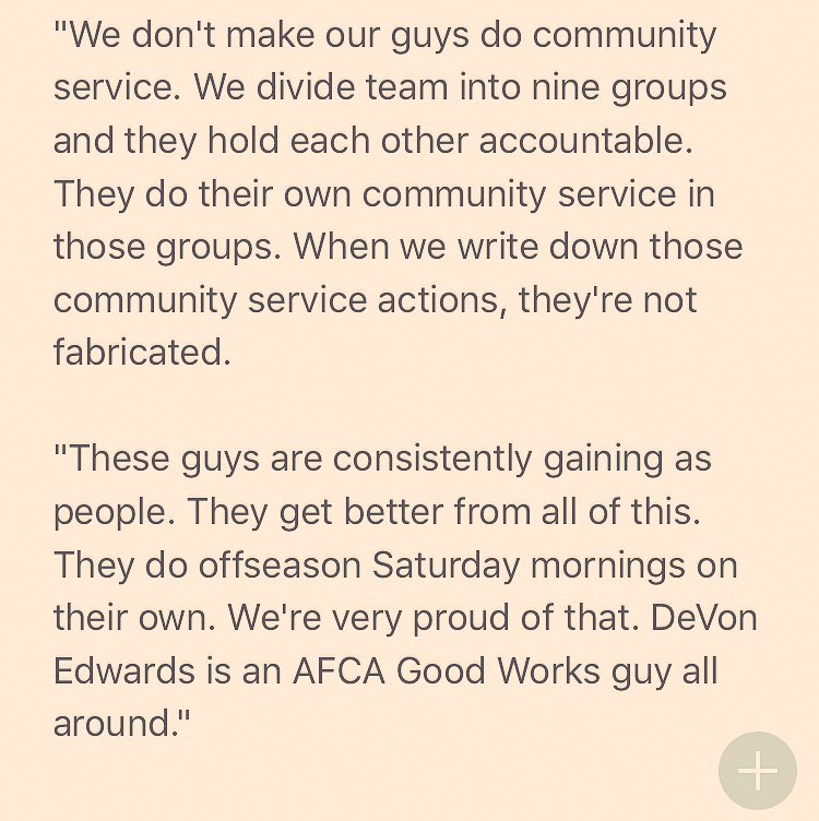 DukeFOOTBALL's tweet image. A little bit from @DavidCutcliffe on @devon27_ being an AFCA Good Works Team selection last Thursday. A great example of #DukeGang