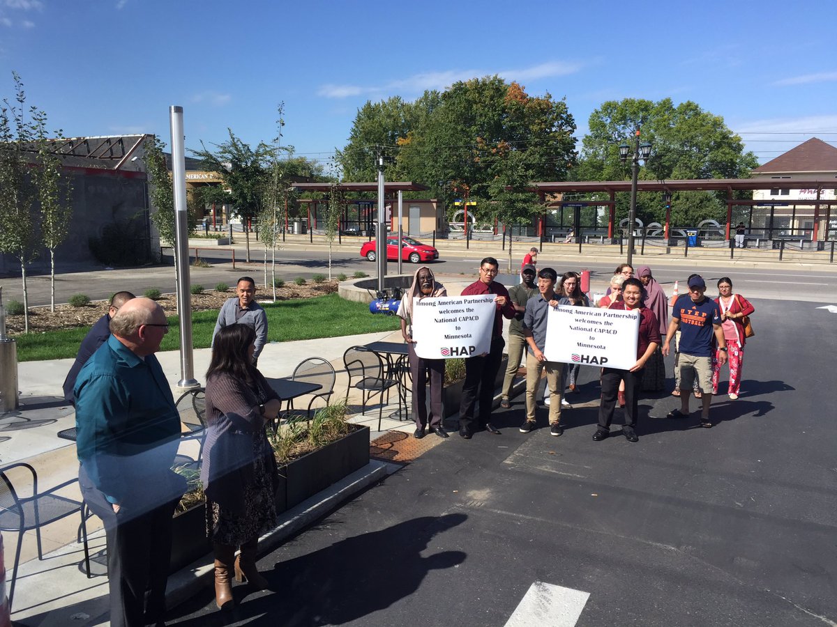 alvinacapacd's tweet photo. So awesome that @HAP_MN had staff and participants greet us on the #Hmong Village mobile tour! #CAPACD2016 @CAPACD https://t.co/d2ADq52onT