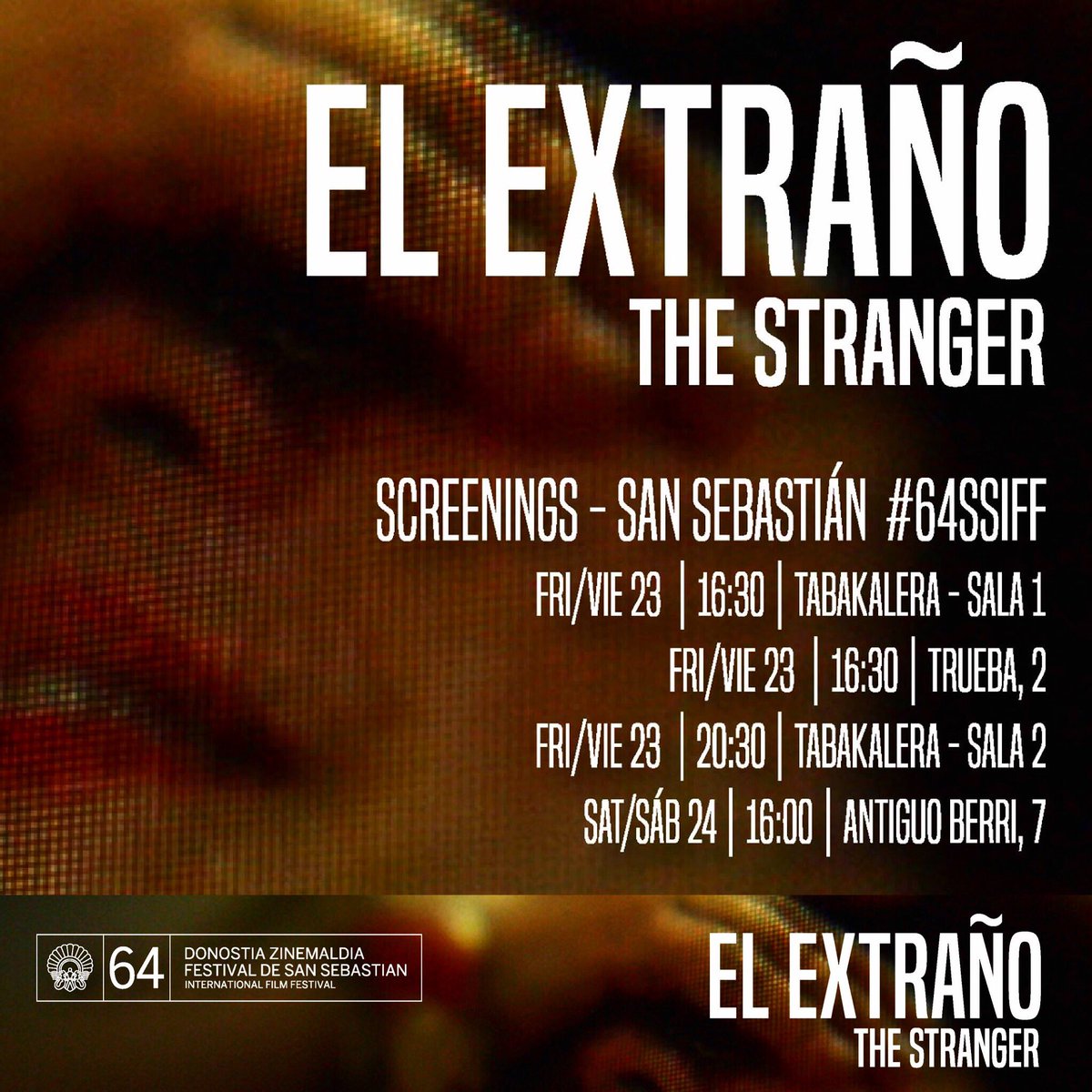 Leo_Cabezas's tweet photo. .@ElExtrano2016 ➡️ estreno mundial viernes 23 y sábado 24 de septiembre en #SanSebastián 2016

#64SSIFF #CineChileno
https://t.co/WtSJMm0kr8 https://t.co/EuKckUKZtE