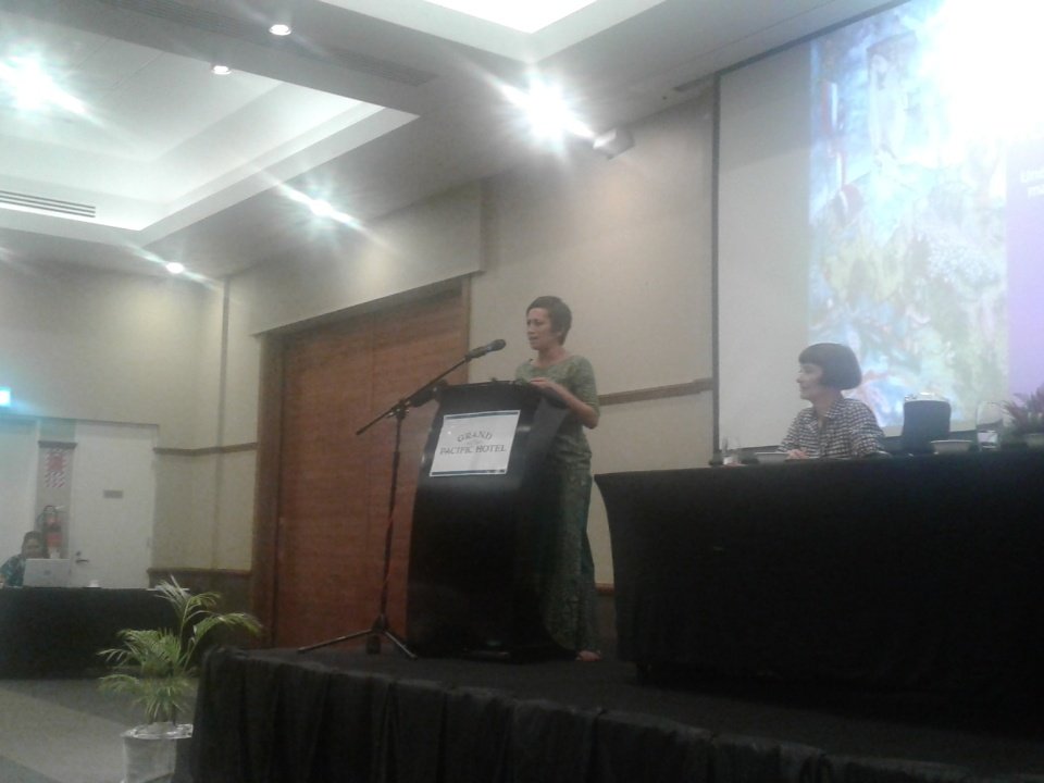 femlinkmedia's tweet photo. MPenjueli rounds out the 4 panellist presentations at @PCPFiji #Peace conference https://t.co/cAvwMWZmqN