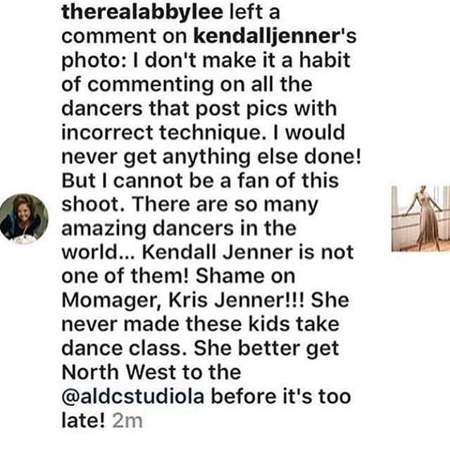 example # 372883 of how extra abby lee miller is... Why does she have to turn everything into an advertisement??