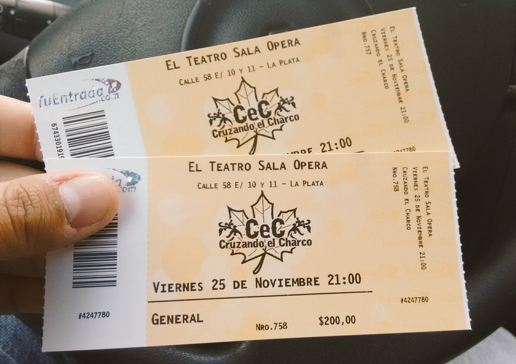 lp_marce's tweet photo. Ya tenemos nuestras entradas!!! para @ElCharcoLaPlata #CeC https://t.co/pFuEU2zklK