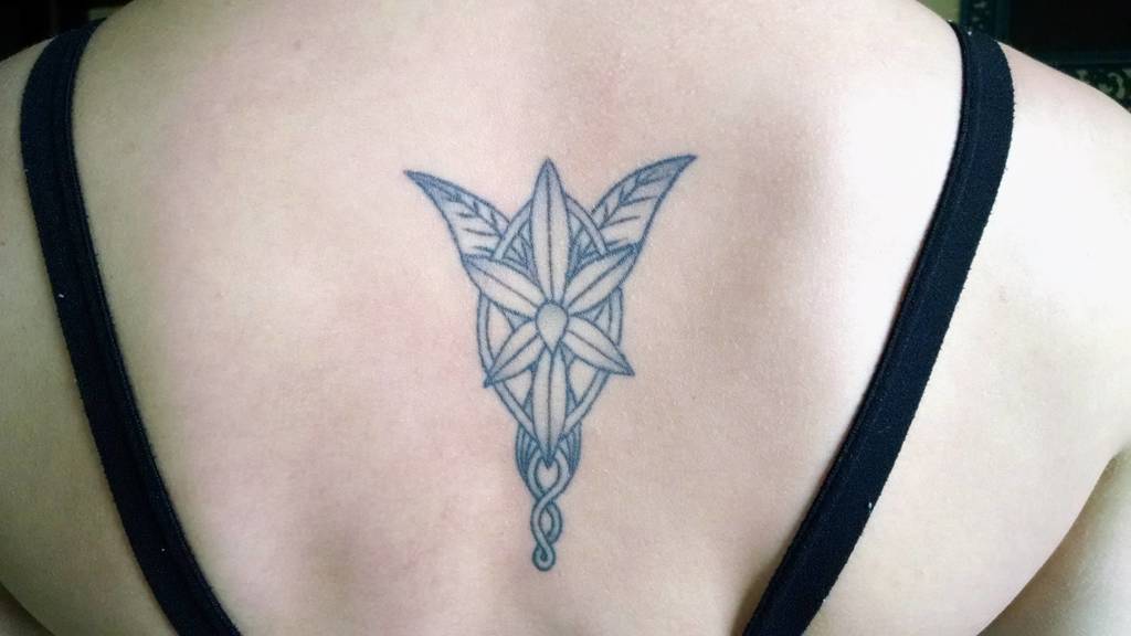 Evenstar LOTR sternum tattoo done by me, Olivia Hartranft, at Witch City  Ink, Salem MA : r/tattoo