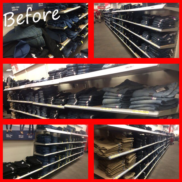 I LOVE IT when different areas can come together and accomplish great things!! Softlines Flow team helped zone RTW denim wall! #T1752 #BOGO