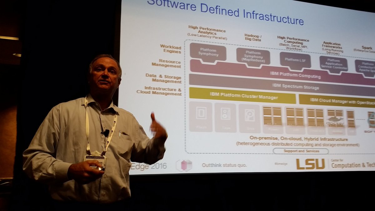 timhayford's tweet photo. Terry Leatherland explains the SDI usage for LSU POWER8 Genomics project #ibmedge #lsucct https://t.co/S2K4UzYaoR