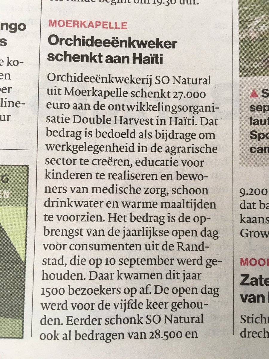 #Orchideën van #SONatural zorgen voor een mooie opbrengst! Een mooi initiatief.