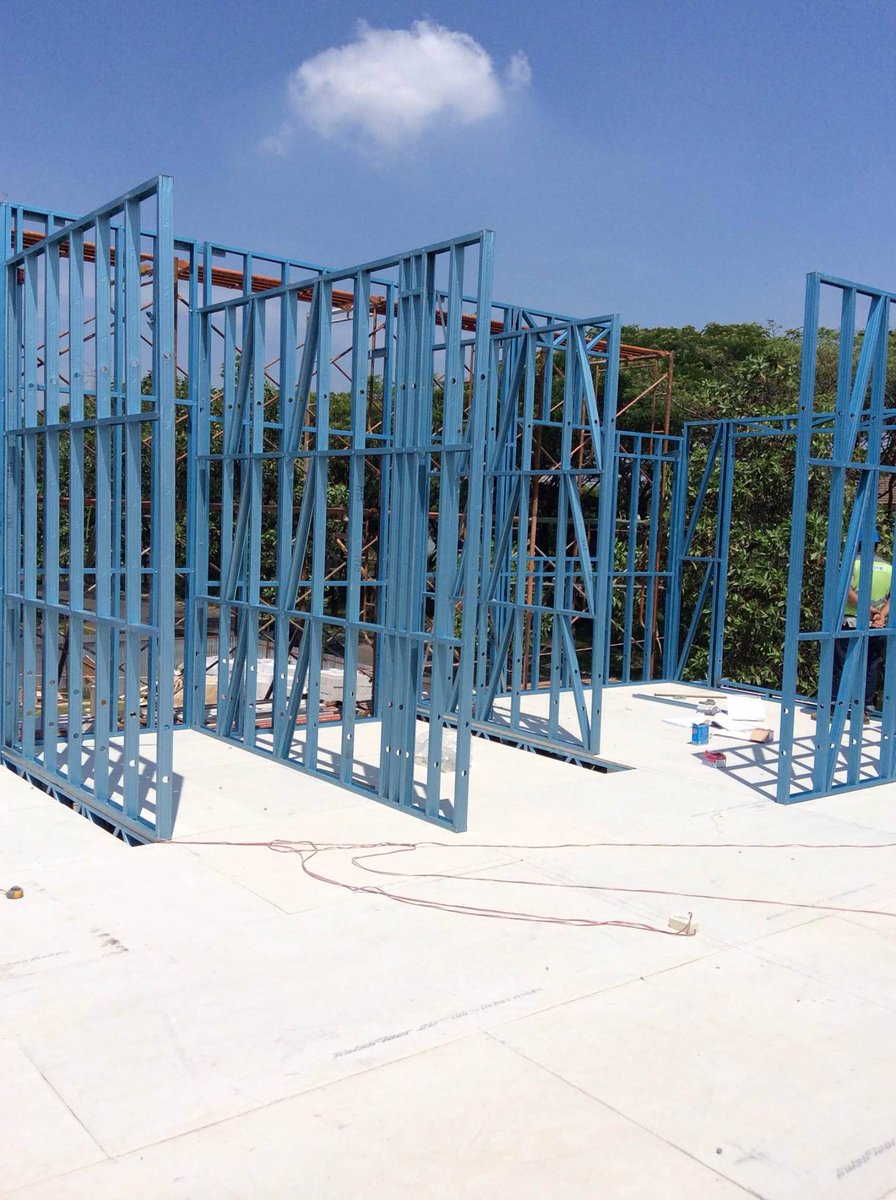 dazzaonley's tweet photo. 1st Floor Frames for our project in Indonesia for @sutekihome . Expertly designed & engineered by AusSteel. #Truecore steel in Indonesia https://t.co/26RyY7wBxG