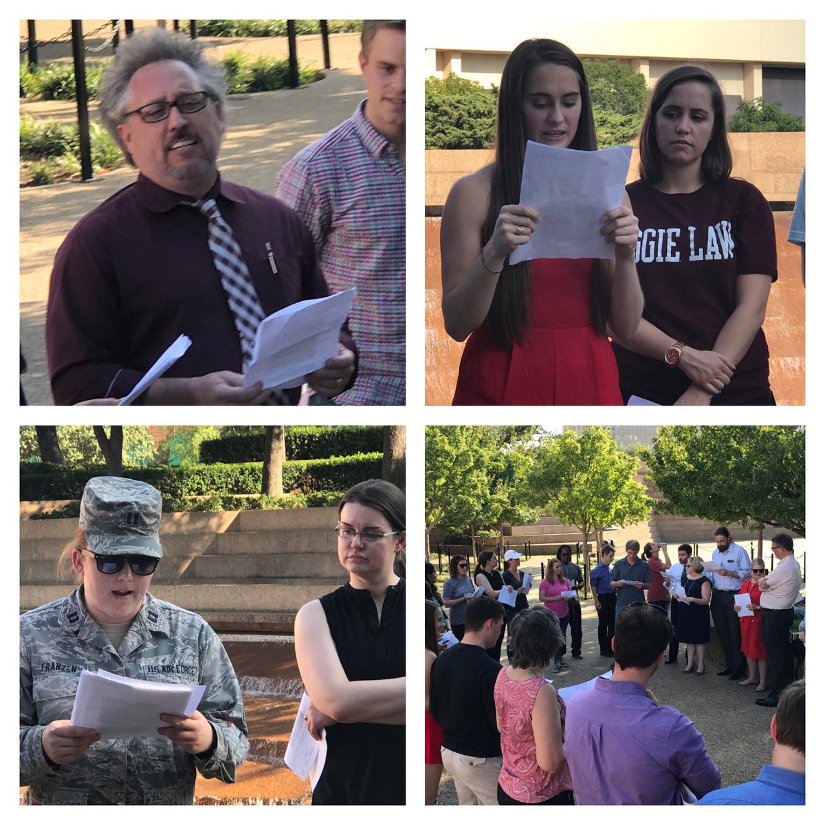 Prof_Holland's tweet photo. @TAMULawSchool celebrated #ConstitutionDay2016 with a spirited public reading of our founding document! (including *the* @JackManhire) https://t.co/zQ1jRPz9vS