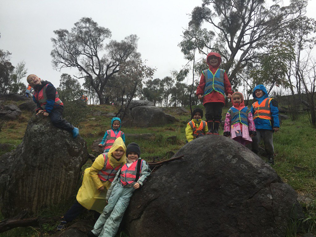 LouiseVMaher's tweet photo. Bush kids in the rain! Hear all about it soon on @666canberra https://t.co/b5JpVSRfgn
