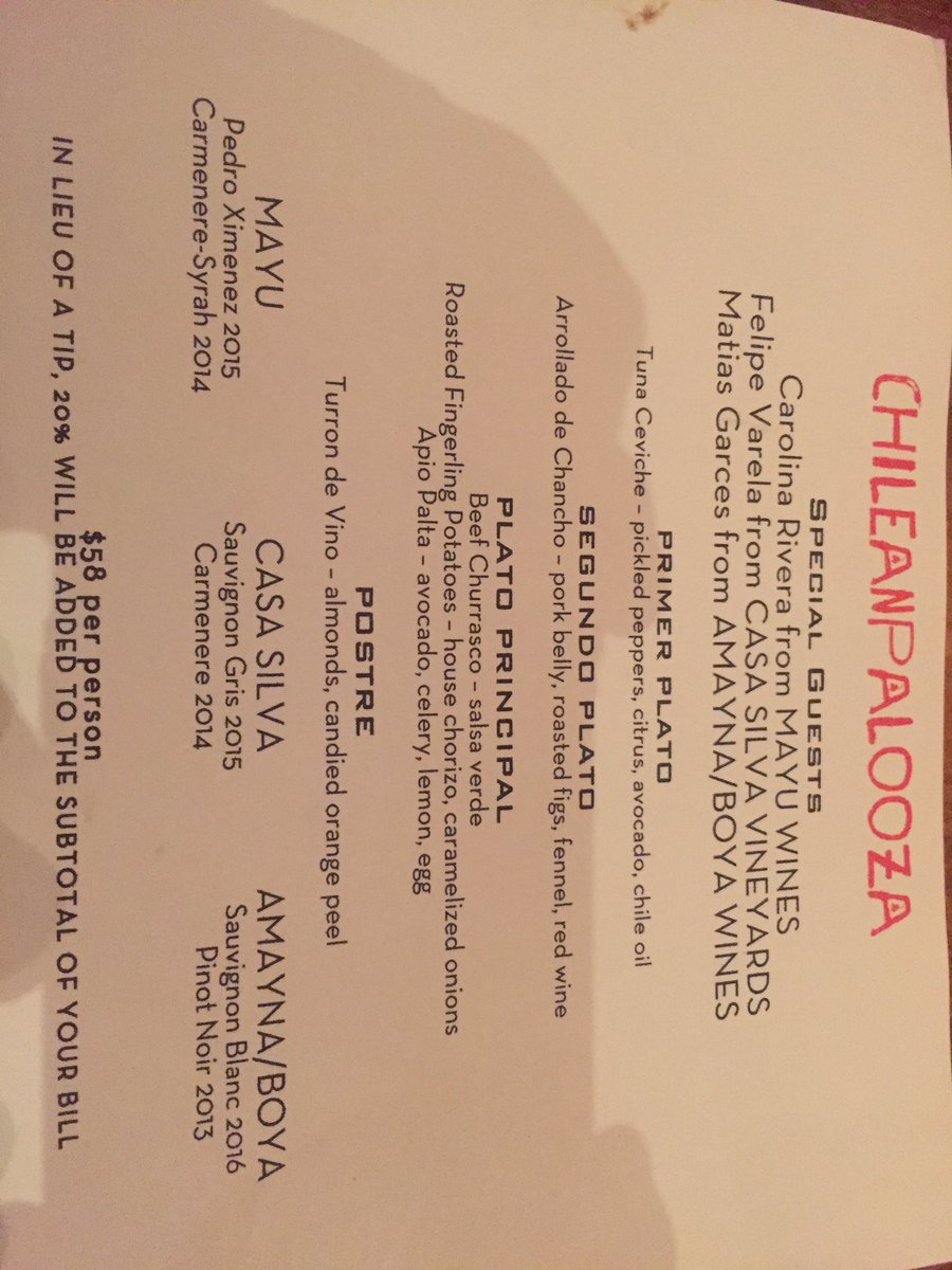 Chileanpalooza!!  <a href="/BocanovaOakland/">Bocanova</a> and <a href="/vineconnections/">Vine Connections</a>   Out of this world!  <a href="/WinesofChile/">Wines of Chile</a> #chileanindependenceday