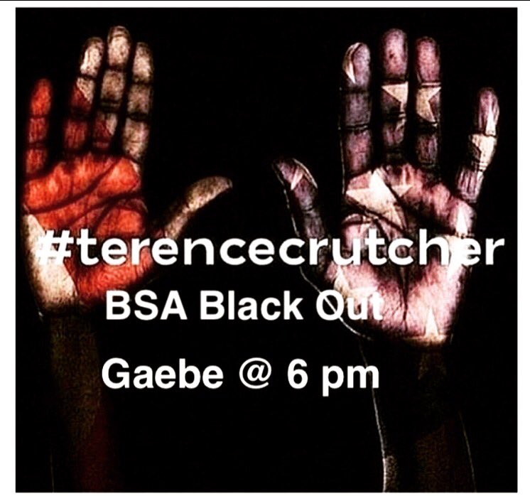 JWUBSA's tweet photo. Join BSA in honoring the life of Terence Crutcher by wearing black tomorrow. #BlackLivesMatter #jwubsa https://t.co/utMS4JGx9f