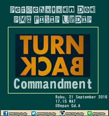 Syaloom PMKers Jangan lupa ya dateng PD dengan tema "TURN BACK COMMANDMENT" di dpn ged A Fisip pukul 17.15 WAT.GBU