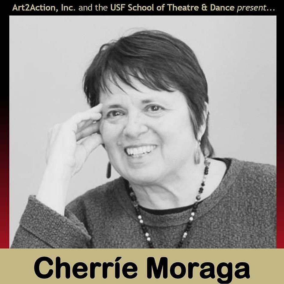 art2action's tweet photo. Cherrie Moraga - Sept 28, 12-2pm Public Talk & Book Signing! Free! #ThisBridge #Art2Action #USF #Tampa https://t.co/YKOe3INKQc