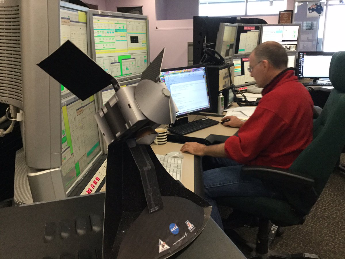 CanberraDSN's tweet photo. .@OSIRISREx We had one in our Operations Control Centre on launch day. #ToBennuAndBack #PaperSpacecraft Template: https://t.co/o7e0AO4kCN https://t.co/n0T8zCgROs