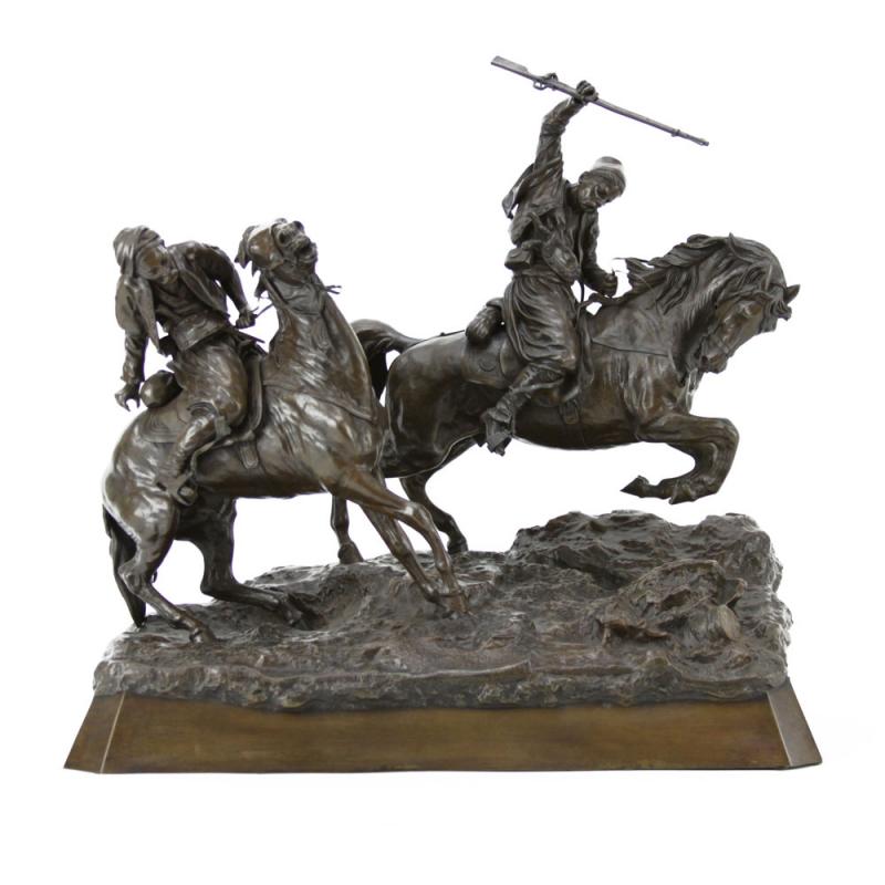 Bidsquare's tweet photo. Vasili Yacovlevitch #Grachev, Russian (1831-1905) Bronze group "Galloping Cherkessians" @KodnerGalleries https://t.co/kVL5UyKzqs https://t.co/MVXDdS4KC5