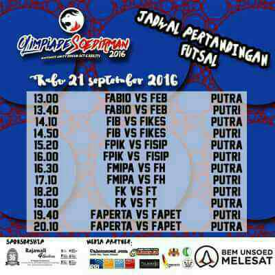 Spartan_FEB's tweet photo. Jadwal Tanding Hari ini Rabu 21/9/16 !!!!
Kuyy datang dan ramaikan tribun!!! https://t.co/kn29E84VeV