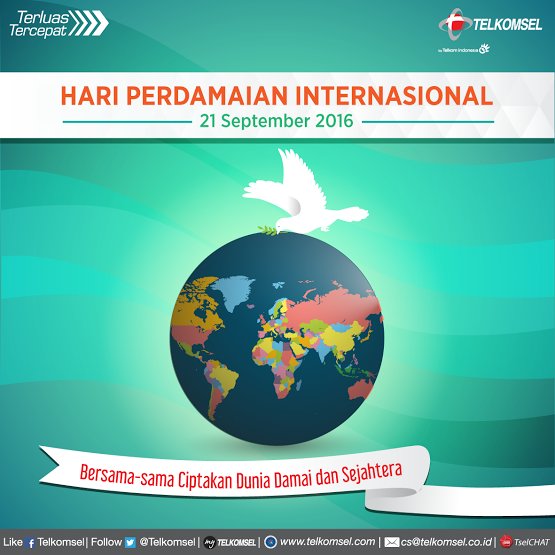 Selamat Hari Perdamaian Internasional. Hentikan kekerasan agar dunia ini semakin damai. #TselHariIni #HariPerdamaian