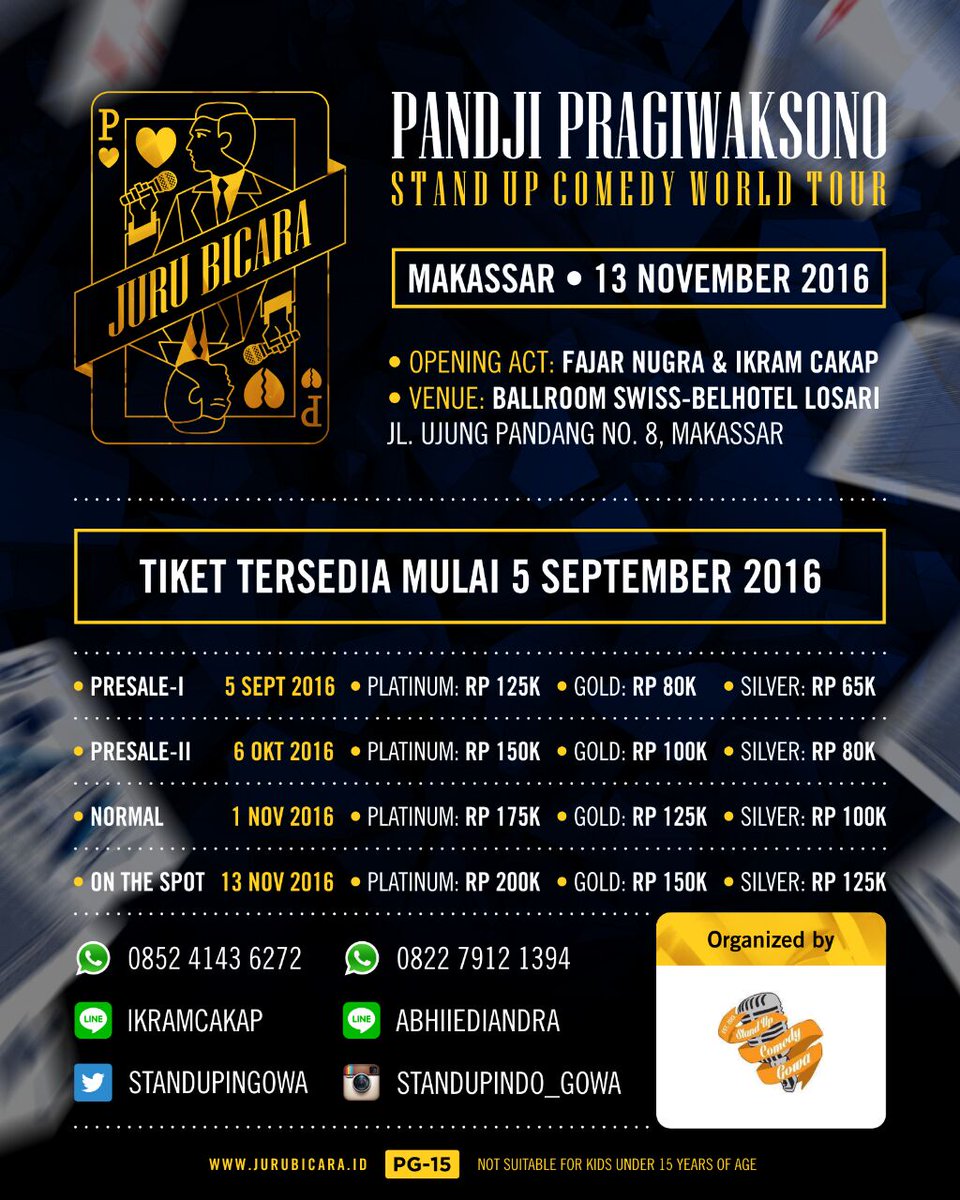 Support:
> <a href="/StandUpIndoMKSR/">StandUpIndoMKSR</a> ada <a href="/RaimLaOde/">Raim Laode</a> &amp; <a href="/arafahrianti02/">arafaaah</a>
> <a href="/StandUpInGOWA/">STAND UP INDO GOWA</a> ada <a href="/pandji/">Pandji Pragiwaksono</a> &amp; <a href="/fajar_nugra/">Fajar Nugra</a>

#Rispek 😊