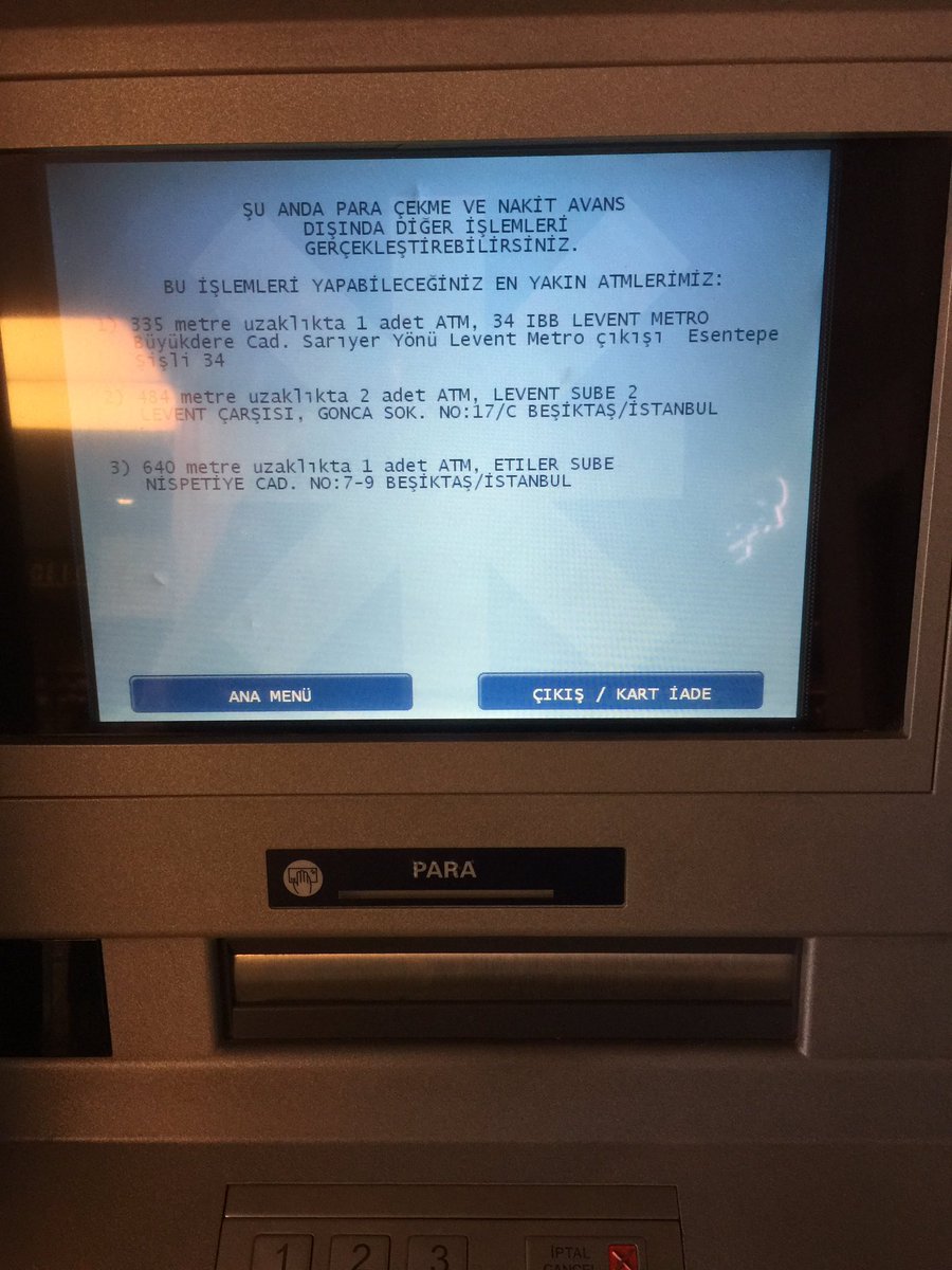 tigerfur's tweet photo. @fbsizidinliyor siz bence bu atm'yi kaldirin, kanyon'da finansbank atm'si yok diye bilelim daha iyi. https://t.co/MlYr4rsomd
