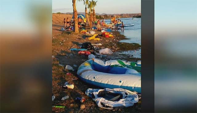 FOX5Vegas's tweet photo. Bullhead City Council votes to cancel 2017 River Regatta after Colorado River trashed this summer. https://t.co/uO28TGdnEd