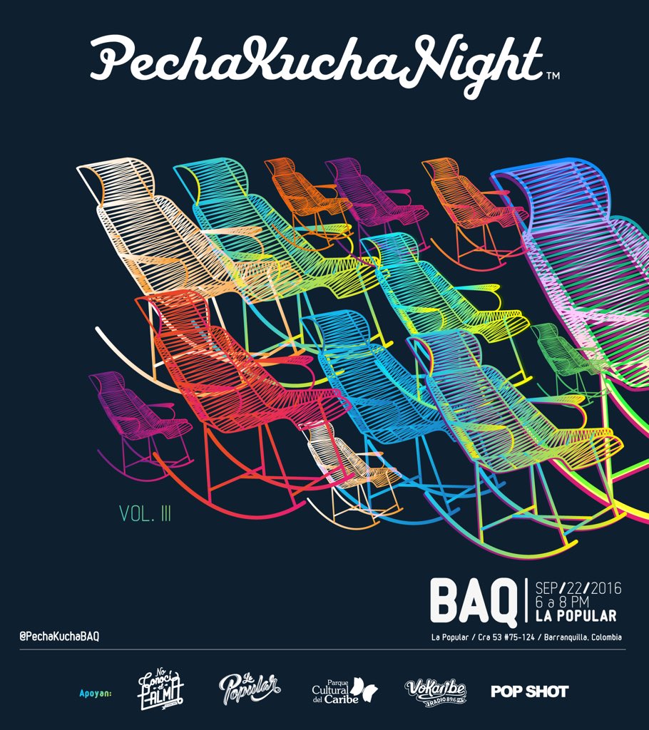 PechaKuchaBAQ's tweet photo. Mañana miércoles 21 de septiembre anunciaremos todos los speakers que nos contarán sus historias en el Vol. 3 de #PechaKuchaBAQ #Atentos https://t.co/GBJlOOGz9g