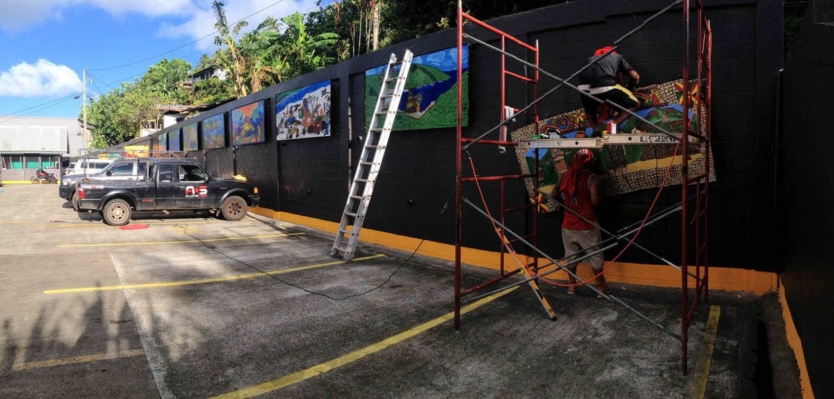 scottburchNPS's tweet photo. 11 Murals by 11 schools. The Project we unveiled at the Centennial party is now up in its permanent home, and looking great. Fa'afetai kids! https://t.co/JI6WYzk8X2