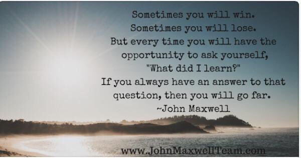 The Growth Mindset Says.

Win or Loose, We Always have the opportunity to Learn.