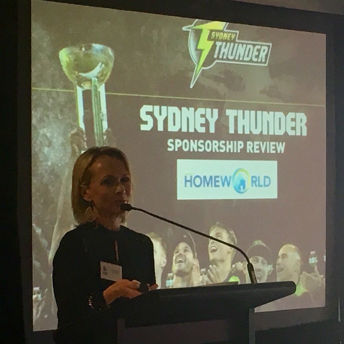 HomeWorldAus's tweet photo. Trudi Busch, @homeworldaus MD shares 2015's @ThunderBBL #sponsorship results &amp; unanimous commitment to both #BBL06 &amp; #WBBL teams for 2016 https://t.co/7e4WnFlxGV
